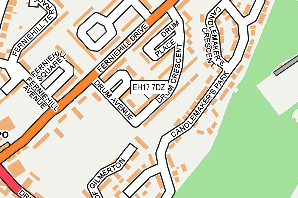 EH17 7DZ map - OS OpenMap – Local (Ordnance Survey)