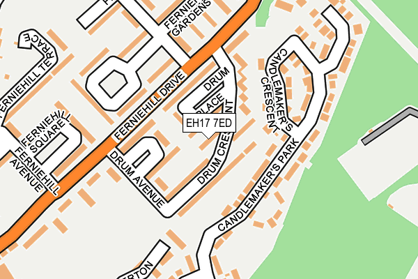 EH17 7ED map - OS OpenMap – Local (Ordnance Survey)