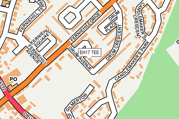 EH17 7EE map - OS OpenMap – Local (Ordnance Survey)