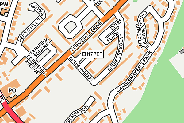 EH17 7EF map - OS OpenMap – Local (Ordnance Survey)