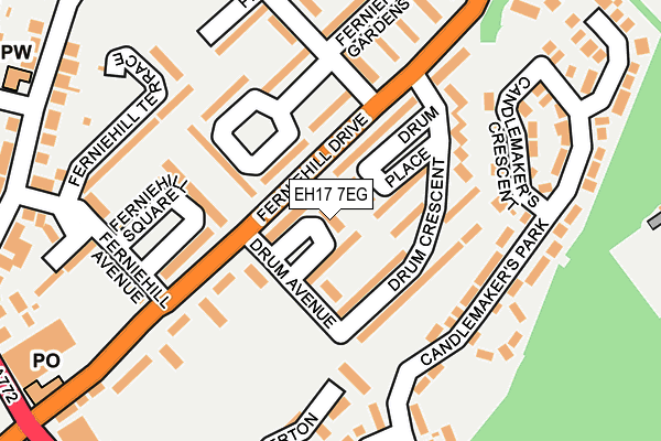 EH17 7EG map - OS OpenMap – Local (Ordnance Survey)
