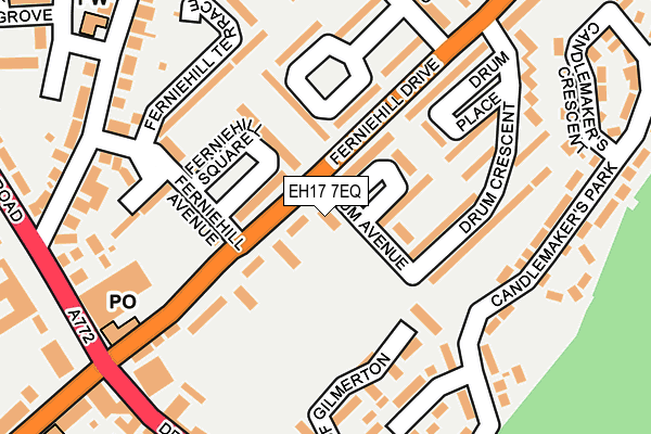 EH17 7EQ map - OS OpenMap – Local (Ordnance Survey)