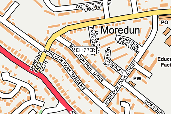 EH17 7ER map - OS OpenMap – Local (Ordnance Survey)