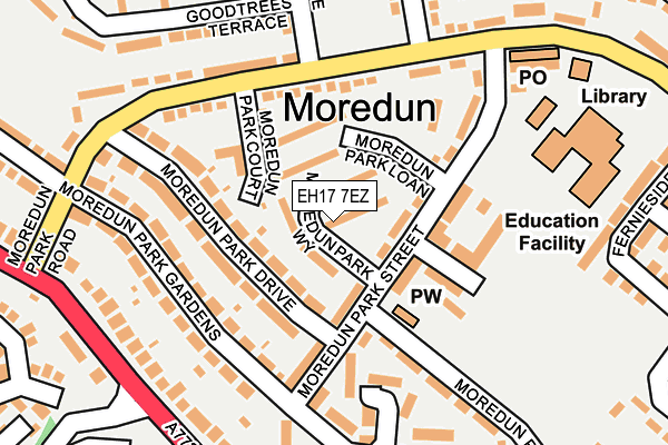 EH17 7EZ map - OS OpenMap – Local (Ordnance Survey)