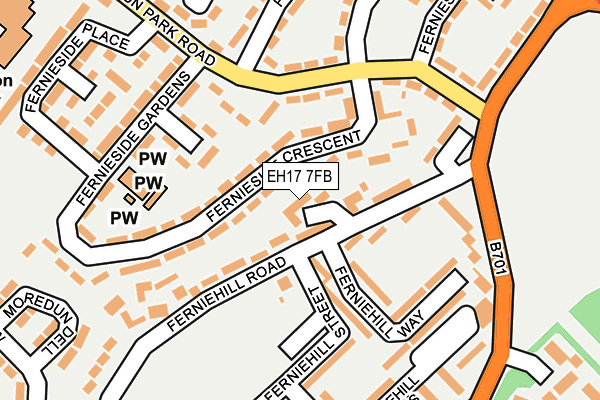 EH17 7FB map - OS OpenMap – Local (Ordnance Survey)