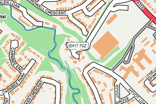 EH17 7GZ map - OS OpenMap – Local (Ordnance Survey)