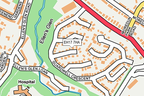 EH17 7HA map - OS OpenMap – Local (Ordnance Survey)