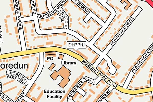 EH17 7HJ map - OS OpenMap – Local (Ordnance Survey)