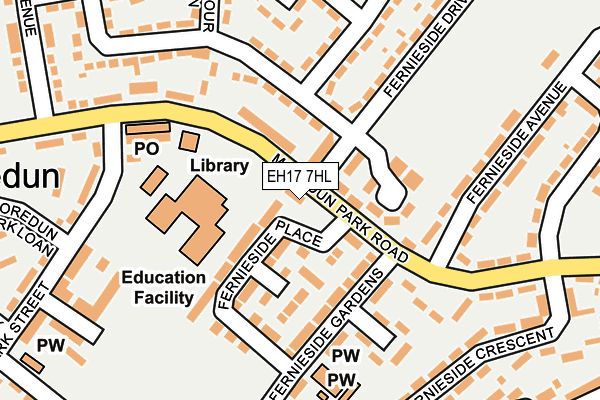 EH17 7HL map - OS OpenMap – Local (Ordnance Survey)
