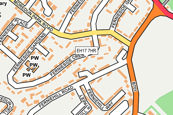 EH17 7HR map - OS OpenMap – Local (Ordnance Survey)