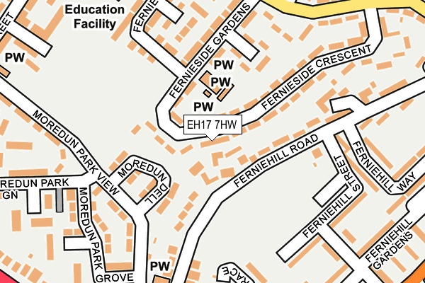 EH17 7HW map - OS OpenMap – Local (Ordnance Survey)