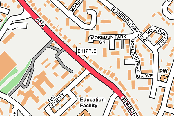 EH17 7JE map - OS OpenMap – Local (Ordnance Survey)