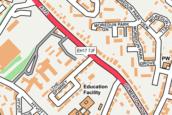 EH17 7JF map - OS OpenMap – Local (Ordnance Survey)