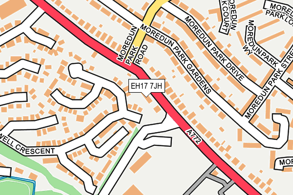 EH17 7JH map - OS OpenMap – Local (Ordnance Survey)