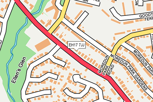 EH17 7JJ map - OS OpenMap – Local (Ordnance Survey)