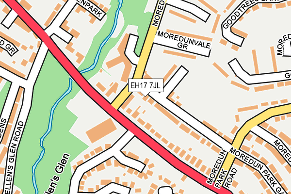 EH17 7JL map - OS OpenMap – Local (Ordnance Survey)