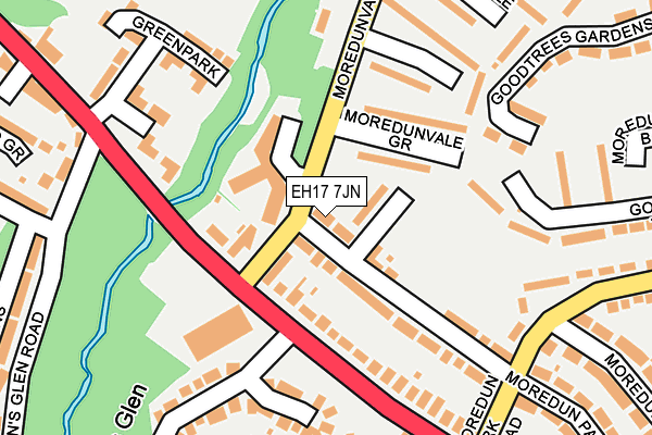 EH17 7JN map - OS OpenMap – Local (Ordnance Survey)