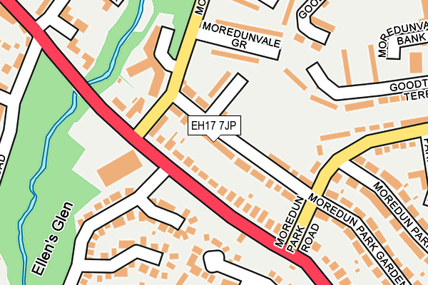 EH17 7JP map - OS OpenMap – Local (Ordnance Survey)