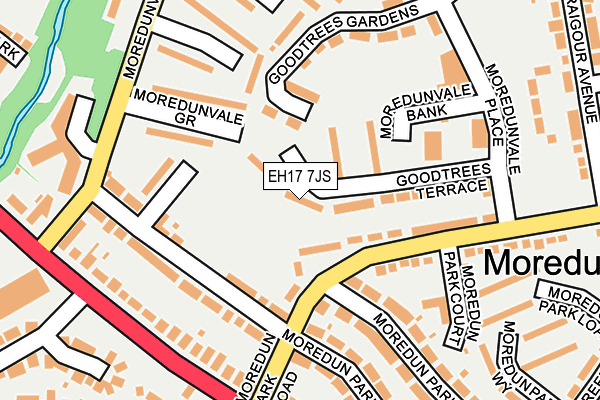 EH17 7JS map - OS OpenMap – Local (Ordnance Survey)