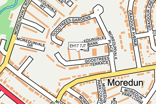 EH17 7JT map - OS OpenMap – Local (Ordnance Survey)