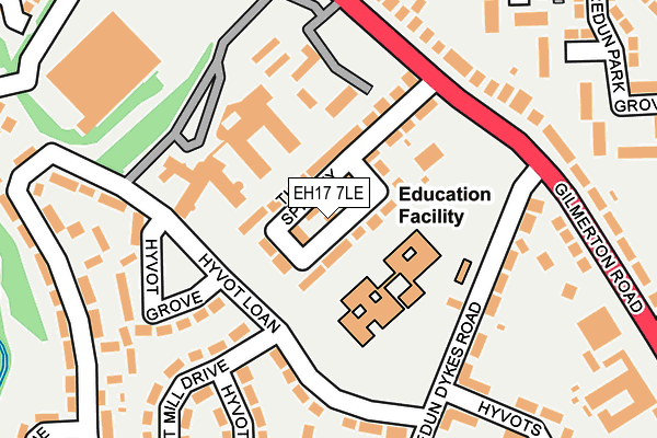 EH17 7LE map - OS OpenMap – Local (Ordnance Survey)