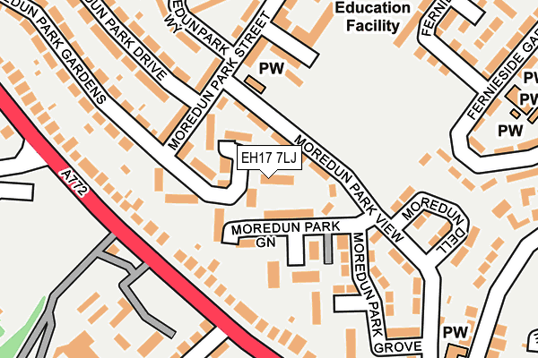 EH17 7LJ map - OS OpenMap – Local (Ordnance Survey)