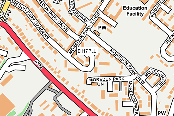 EH17 7LL map - OS OpenMap – Local (Ordnance Survey)