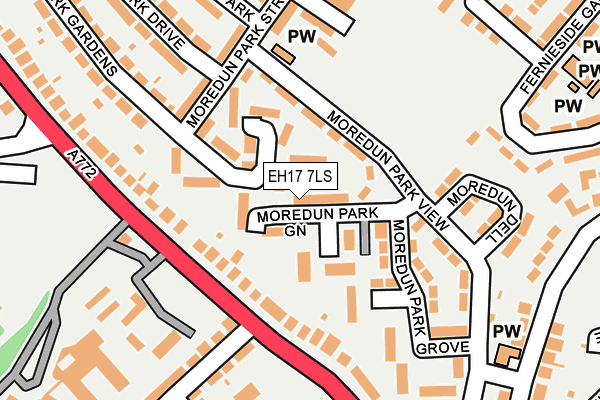 EH17 7LS map - OS OpenMap – Local (Ordnance Survey)