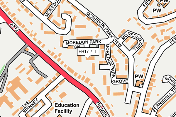 EH17 7LT map - OS OpenMap – Local (Ordnance Survey)