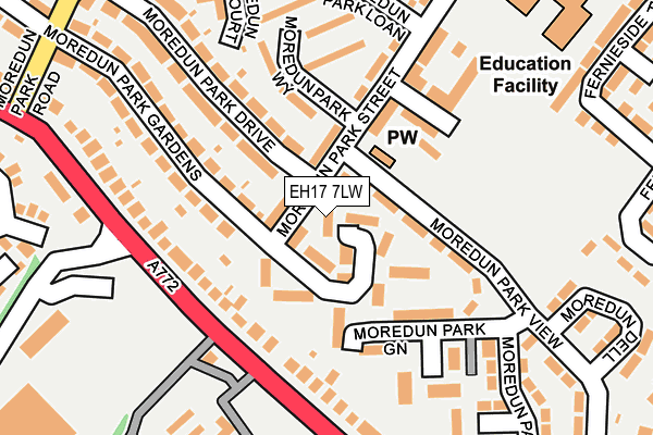 EH17 7LW map - OS OpenMap – Local (Ordnance Survey)