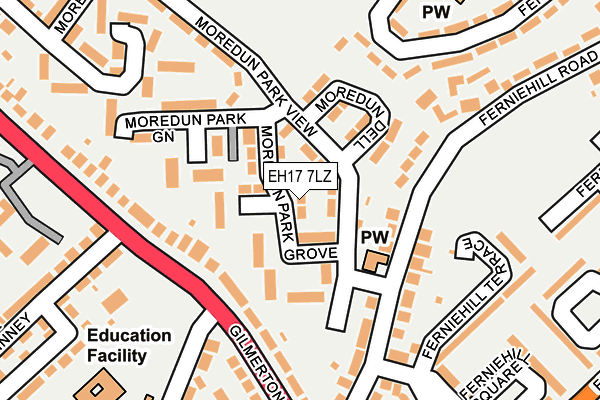 EH17 7LZ map - OS OpenMap – Local (Ordnance Survey)