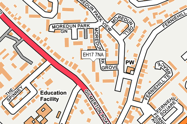 EH17 7NA map - OS OpenMap – Local (Ordnance Survey)