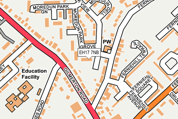 EH17 7NB map - OS OpenMap – Local (Ordnance Survey)