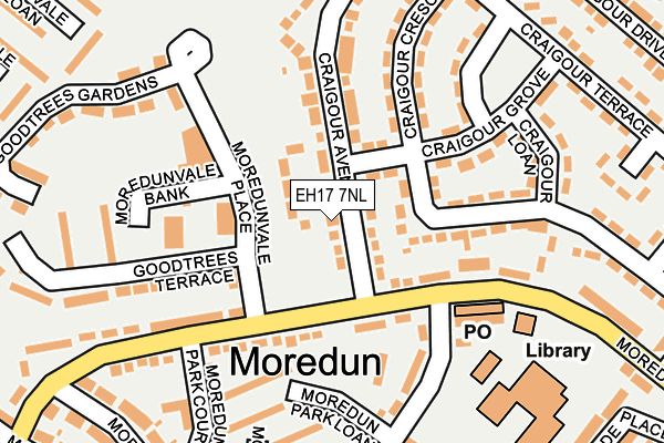 EH17 7NL map - OS OpenMap – Local (Ordnance Survey)