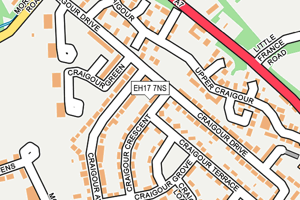 EH17 7NS map - OS OpenMap – Local (Ordnance Survey)