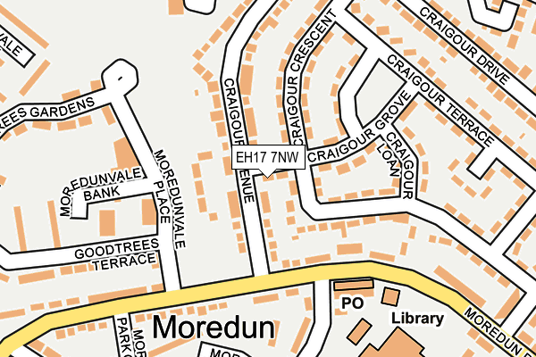 EH17 7NW map - OS OpenMap – Local (Ordnance Survey)