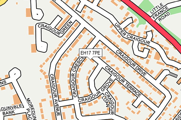 EH17 7PE map - OS OpenMap – Local (Ordnance Survey)