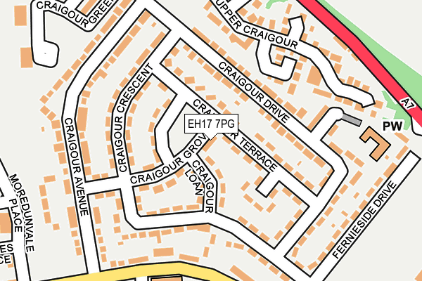 EH17 7PG map - OS OpenMap – Local (Ordnance Survey)