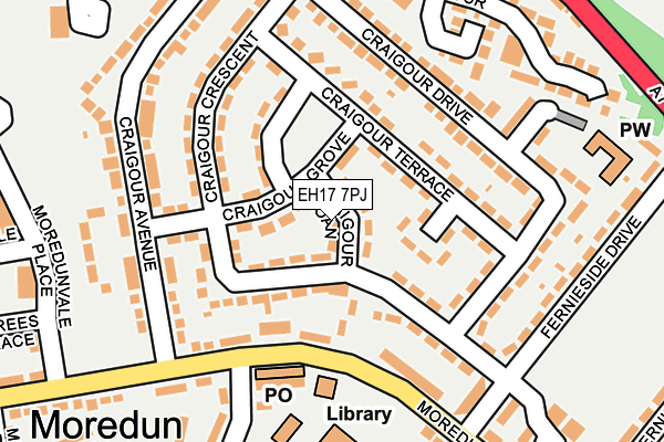 EH17 7PJ map - OS OpenMap – Local (Ordnance Survey)