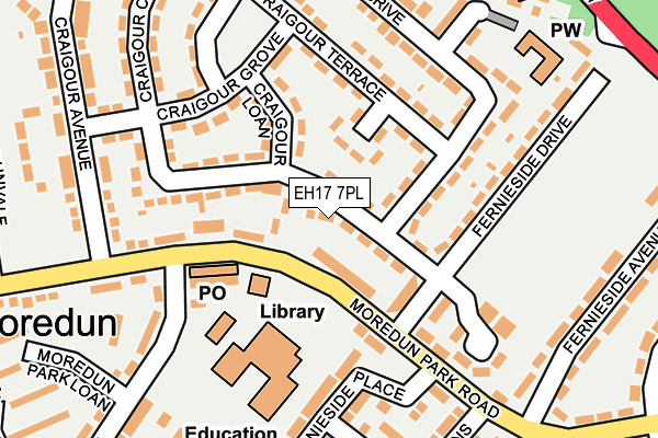 EH17 7PL map - OS OpenMap – Local (Ordnance Survey)