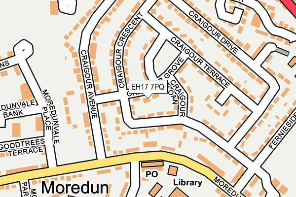 EH17 7PQ map - OS OpenMap – Local (Ordnance Survey)