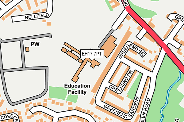 EH17 7PT map - OS OpenMap – Local (Ordnance Survey)