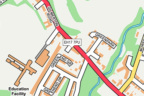 EH17 7PU map - OS OpenMap – Local (Ordnance Survey)