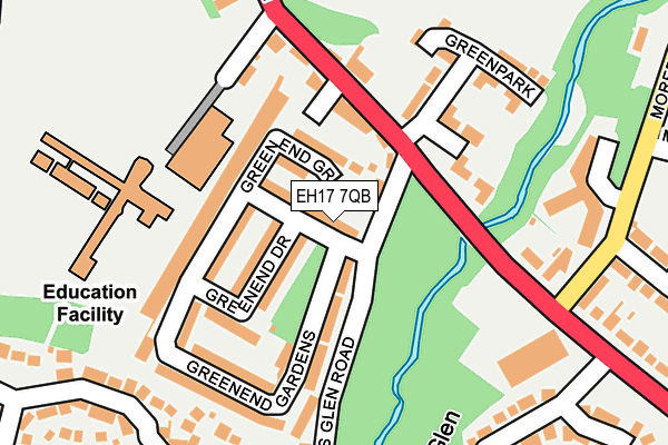 EH17 7QB map - OS OpenMap – Local (Ordnance Survey)