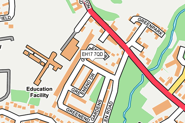 EH17 7QD map - OS OpenMap – Local (Ordnance Survey)