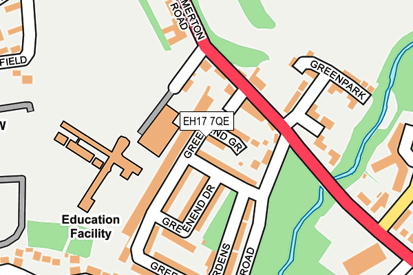 EH17 7QE map - OS OpenMap – Local (Ordnance Survey)