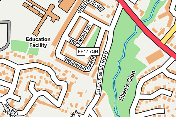 EH17 7QH map - OS OpenMap – Local (Ordnance Survey)