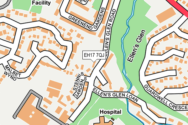 EH17 7QJ map - OS OpenMap – Local (Ordnance Survey)