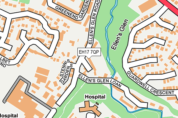 EH17 7QP map - OS OpenMap – Local (Ordnance Survey)