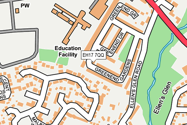 EH17 7QQ map - OS OpenMap – Local (Ordnance Survey)